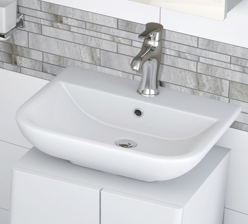 Lavabo sospeso - SVWH50BA1 - Lecico - in ceramica / rettangolare / contemporaneo