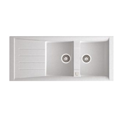 Lavello a 2 vasche - PROFIR 1160 2KO - Marmorin - con gocciolatoio / in composito / da incasso