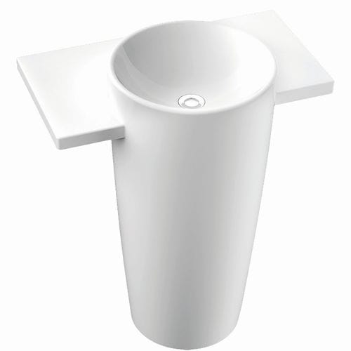 Lavabo autoportante - FEBE S - Marmorin - in ceramica / con specchio regolabile / rotondo