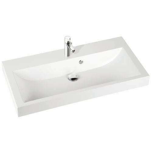 Lavabo da appoggio - ARGO - Marmorin - in ceramica / rettangolare / contemporaneo