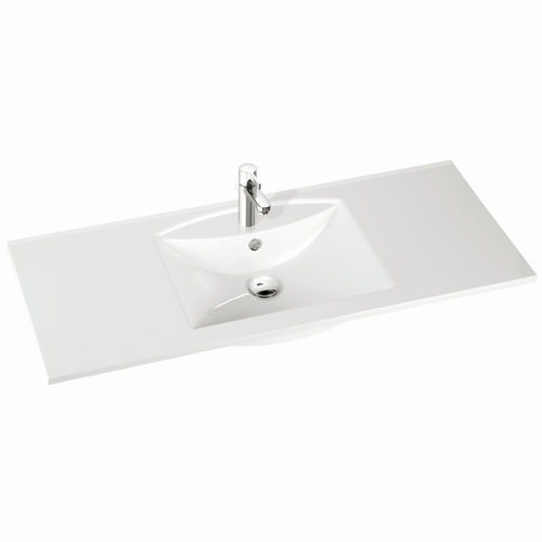 Lavabo sospeso - LARISSA 120 - Marmorin - in ceramica / con piano integrato / rettangolare