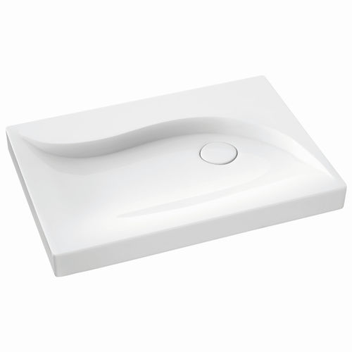 Lavabo da appoggio - VALA - Marmorin - in ceramica / con specchio regolabile / rettangolare