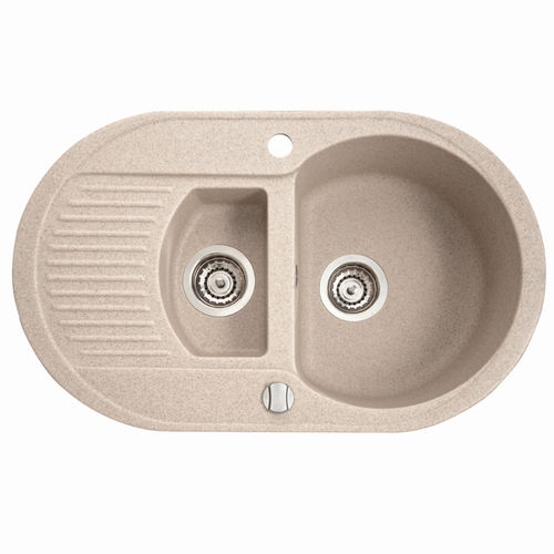 Lavello a 2 vasche - DURO 770 1.5KO - Marmorin - con gocciolatoio / in composito / da incasso