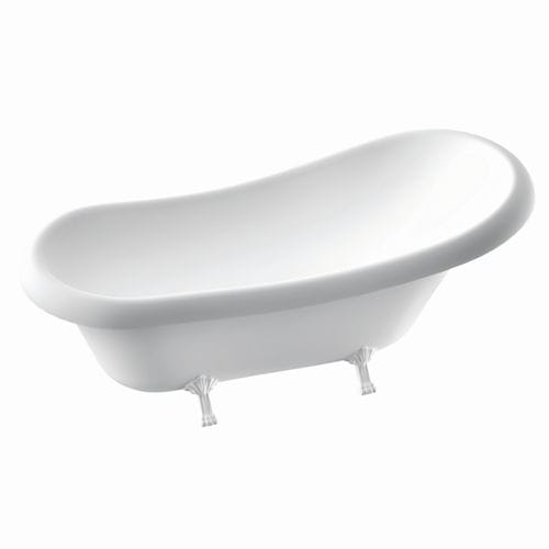 Vasca da bagno ovale - FAMA - Marmorin - con piedi / in composito / bianca