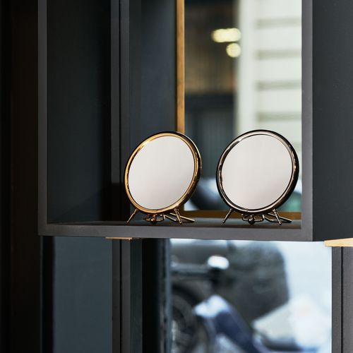 Specchio da appoggio - PENDULETTE  - Miroir Brot - classico / rotondo / in metallo