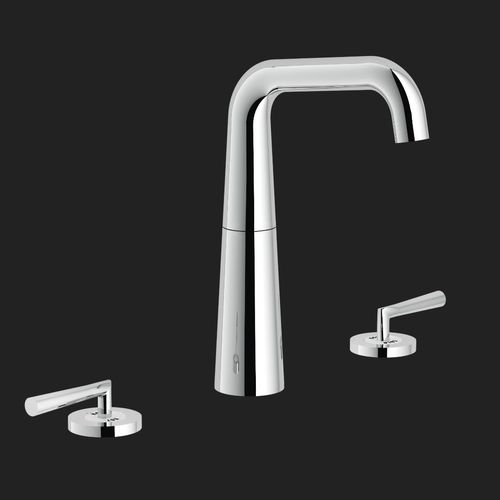 Miscelatore doppio comando per lavabo - LIKID: LK00211/2CR - Nobili Rubinetterie - da appoggio / in acciaio inossidabile / da bagno