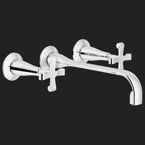 Miscelatore doppio comando per lavabo - CARLOS PRIMERO: CP298CR - Nobili Rubinetterie - da parete / in acciaio inossidabile / da bagno