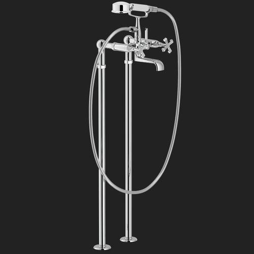 Miscelatore doppio comando per vasca - CARLOS PRIMERO: CP210CR, AV00151/10CR - Nobili Rubinetterie - a pavimento / in bronzo / in acciaio inossidabile