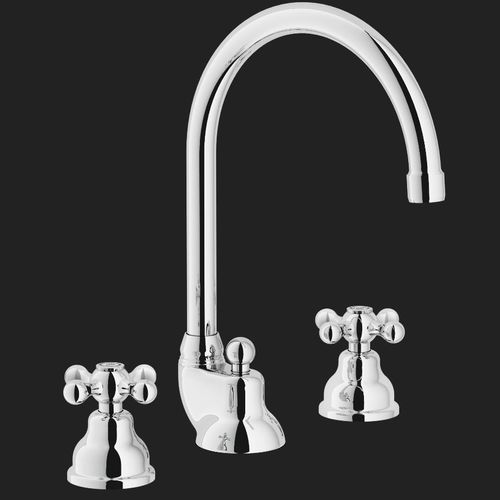 Miscelatore doppio comando per lavabo - GRAZIA: GRC5012/1CR - Nobili Rubinetterie - da appoggio / in acciaio inossidabile / da bagno