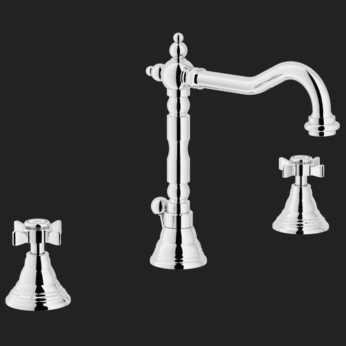 Miscelatore doppio comando per lavabo - RITZ: RI49011/1CR - Nobili Rubinetterie - da appoggio / in acciaio inossidabile / da bagno