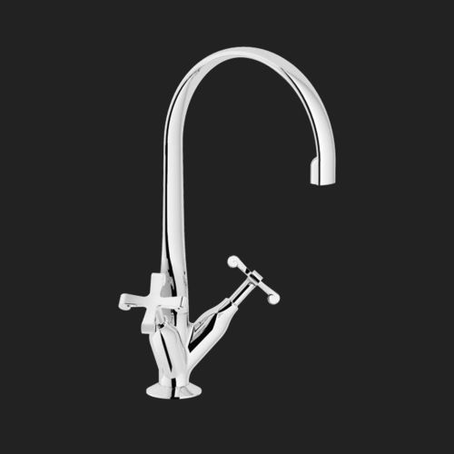Miscelatore doppio comando da appoggio - CARLOS PRIMERO: CP217CR - Nobili Rubinetterie - in ottone cromato / in acciaio inossidabile / da cucina