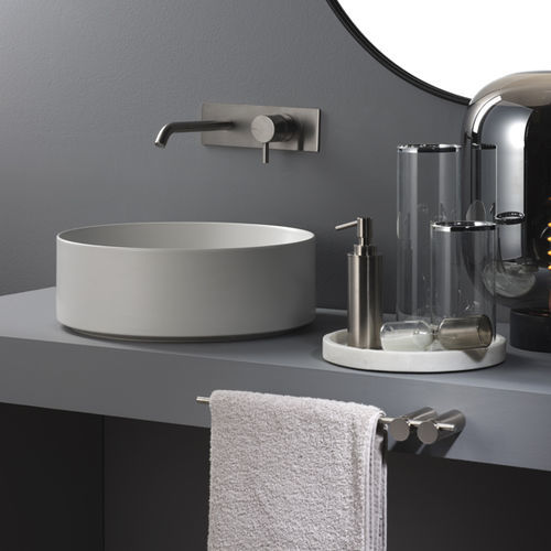 Miscelatore per lavabo - PR52AH101IX - Ritmonio Rubinetterie Srl - da parete / da incasso / in ottone spazzolato