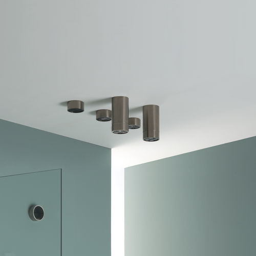 Soffione doccia da soffitto - PR5575TA01IX+PR55PB201F40 - Ritmonio Rubinetterie Srl - rotondo / contract