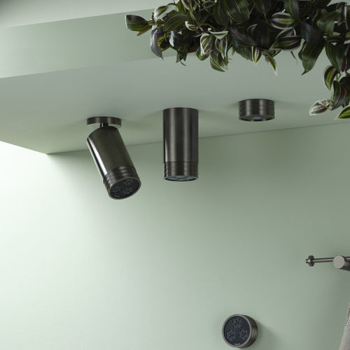Soffione doccia da parete - PR5575AB01BLX+PR55PA001BLX+PR55PB101F40 - Ritmonio Rubinetterie Srl - da soffitto / rotondo / a pioggia