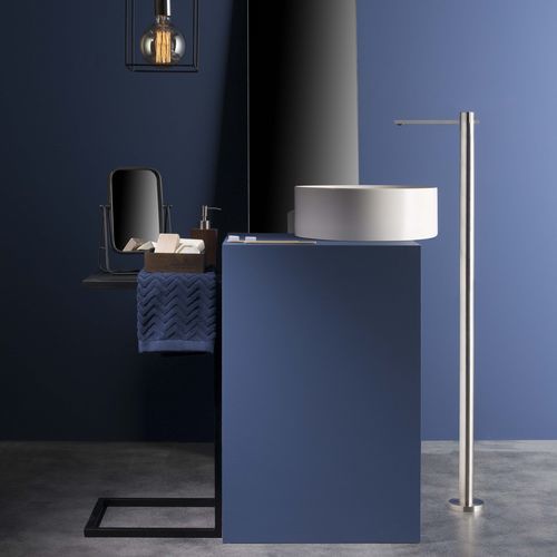 Miscelatore per lavabo - PR50DE201INOX - Ritmonio Rubinetterie Srl - a pavimento / in acciaio inossidabile / da bagno