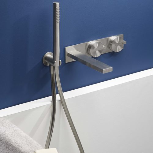 Miscelatore doppio comando per vasca - PR50EB102 - Ritmonio Rubinetterie Srl - da parete / in acciaio inossidabile / da bagno