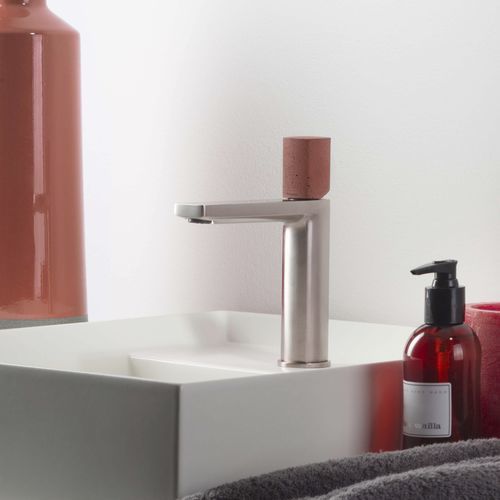 Miscelatore per lavabo - PR43AU101IX+PR43MA001M06 - Ritmonio Rubinetterie Srl - da appoggio / in ottone cromato / in calcestruzzo