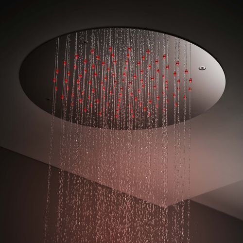 Soffione doccia da incasso a soffitto - 75IP03LUC - Ritmonio Rubinetterie Srl - rotondo / a pioggia / con cromoterapia
