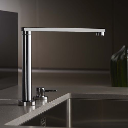 Miscelatore da appoggio - E0CU280CRL - Ritmonio Rubinetterie Srl - in ottone cromato / da cucina / 2 fori