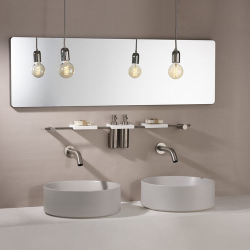 Miscelatore per lavabo - PR56CA2E1IX - Ritmonio Rubinetterie Srl - da parete / elettronico / in ottone spazzolato