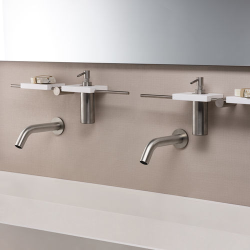Miscelatore per lavabo - PR56CA2E2IX - Ritmonio Rubinetterie Srl - da parete / elettronico / in ottone spazzolato