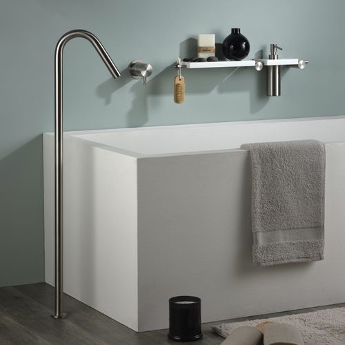 Bocca per vasca in acciaio inossidabile - E0BA0104H1INOX - Ritmonio Rubinetterie Srl - a pavimento