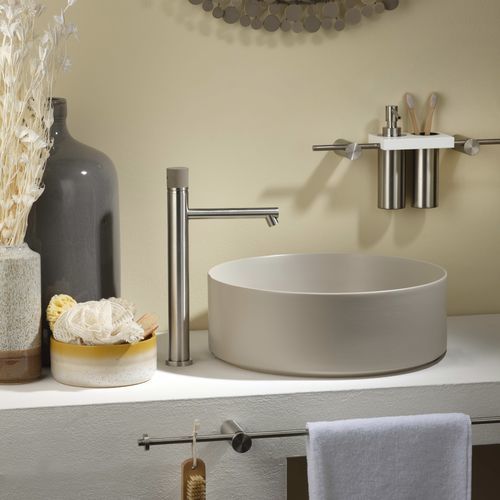 Miscelatore per lavabo - E0BA0129DICM - Ritmonio Rubinetterie Srl - da appoggio / in acciaio inossidabile / da interno