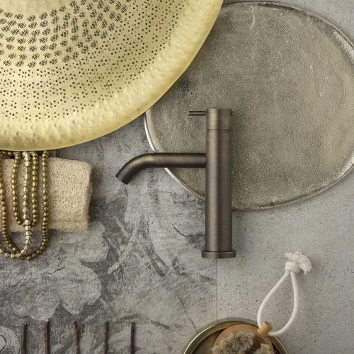 Miscelatore per lavabo - E0BA0121CLF34 - Ritmonio Rubinetterie Srl - da appoggio / in ottone spazzolato / da bagno