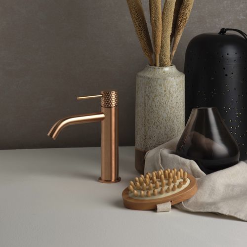 Miscelatore per lavabo - PR51AU101F33+PR51MA104F33 - Ritmonio Rubinetterie Srl - da appoggio / in ottone spazzolato / da bagno