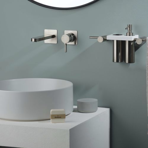 Miscelatore per lavabo - PR34AH201IX - Ritmonio Rubinetterie Srl - da parete / da incasso / in ottone cromato