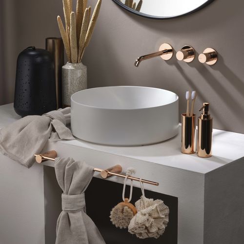 Miscelatore doppio comando per lavabo - PR51AQ202F32+PR51MB003F32 - Ritmonio Rubinetterie Srl - da parete / in ottone / da bagno