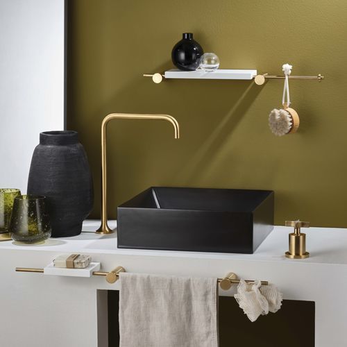 Miscelatore per lavabo - PR53AW201GOX - Ritmonio Rubinetterie Srl - da appoggio / in ottone spazzolato / da bagno