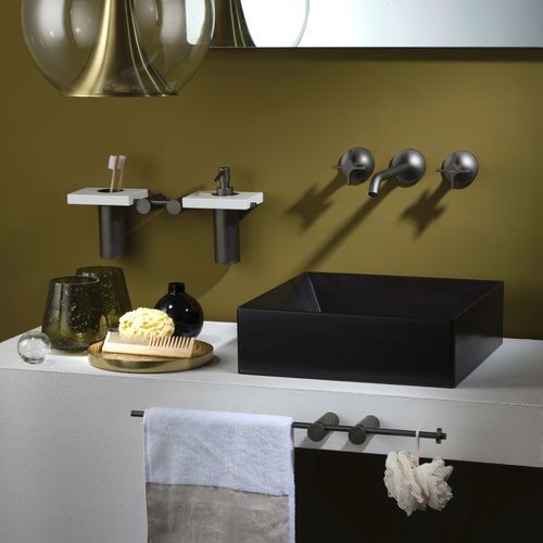 Miscelatore per lavabo - PR53AJ211F31 - Ritmonio Rubinetterie Srl - da parete / in ottone cromato / da bagno