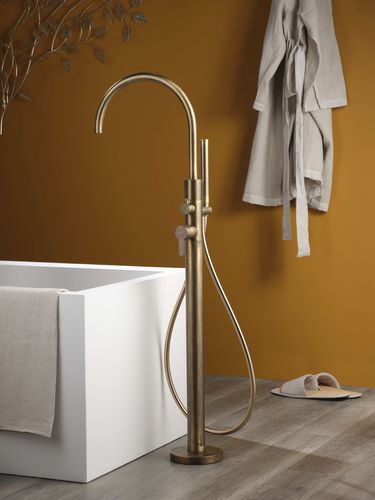 Miscelatore da vasca - PR54DA202F34 - Ritmonio Rubinetterie Srl - a pavimento / in ottone spazzolato / da bagno