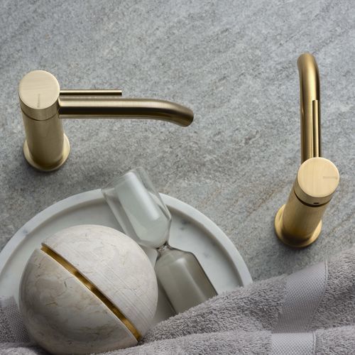 Miscelatore per lavabo - PR52AA201CHX - Ritmonio Rubinetterie Srl - da appoggio / in ottone spazzolato / da bagno