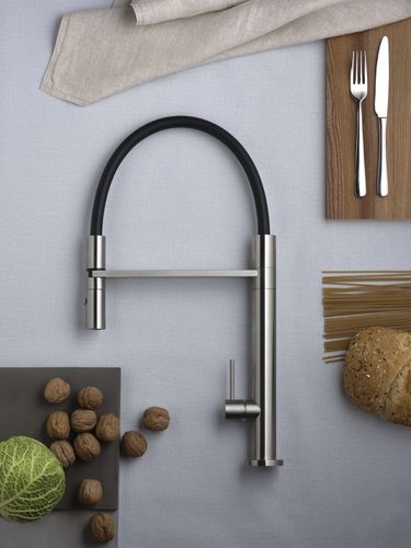 Miscelatore per lavabo - E0CU200INOX - Ritmonio Rubinetterie Srl - da appoggio / in acciaio inossidabile / da cucina