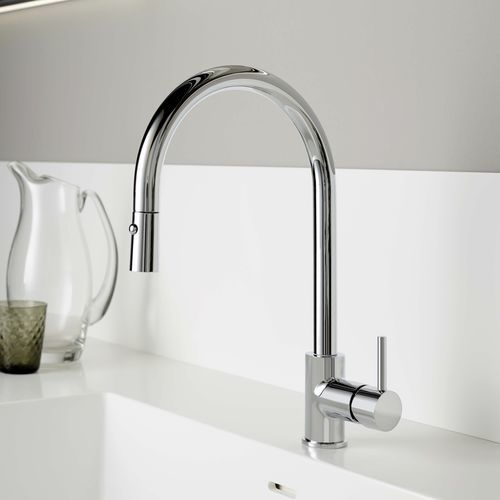 Miscelatore per lavabo - E0CU230CRL - Ritmonio Rubinetterie Srl - da appoggio / in ottone cromato / da cucina