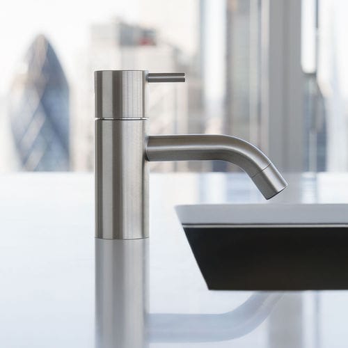 Miscelatore per lavabo - HV1 series - VOLA - da appoggio / in acciaio inossidabile / da bagno