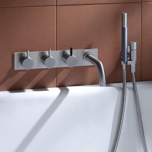 Miscelatore doppio comando per vasca - 811C-071 series - VOLA - da incasso / in acciaio inossidabile / da bagno