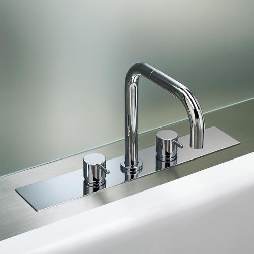 Miscelatore doppio comando per vasca - BK8 series - VOLA - da appoggio / in acciaio inossidabile / da bagno