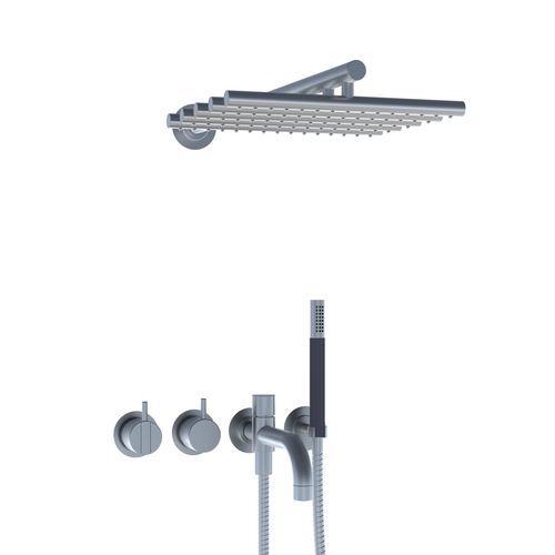 Set vasca in acciaio inossidabile - 2441DT8-051 series - VOLA - da parete / contemporaneo / 5 fori