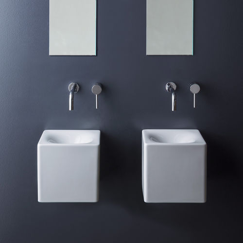 Lavabo sospeso - 1521 - Scarabeo Ceramiche - in ceramica / quadrato / senza foro