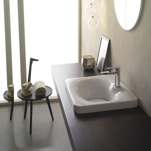 Lavabo da incasso - 6013 - Scarabeo Ceramiche - in ceramica / rettangolare / 1 foro