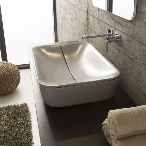 Lavabo da appoggio - 9003 - Scarabeo Ceramiche - in ceramica / rettangolare / senza foro