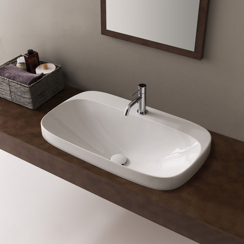 Lavabo da incasso - Moon - Scarabeo Ceramiche - in ceramica / rettangolare / 1 foro