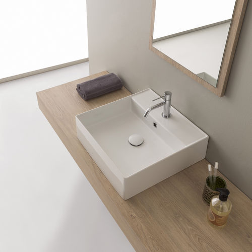 Lavabo da appoggio - 5104 - Scarabeo Ceramiche - in ceramica / quadrato / 1 foro
