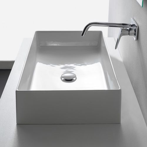 Lavabo da appoggio - 5101 - Scarabeo Ceramiche - in ceramica / rettangolare / senza foro