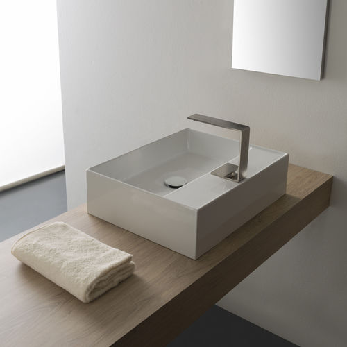 Lavabo da appoggio - 5112  - Scarabeo Ceramiche - in ceramica / rettangolare / 1 foro