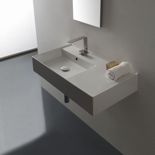 Lavabo sospeso - 5115  - Scarabeo Ceramiche - in ceramica / con piano integrato / rettangolare