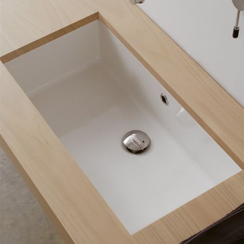 Lavabo sottopiano - 8092 - Scarabeo Ceramiche - in ceramica / rettangolare / senza foro